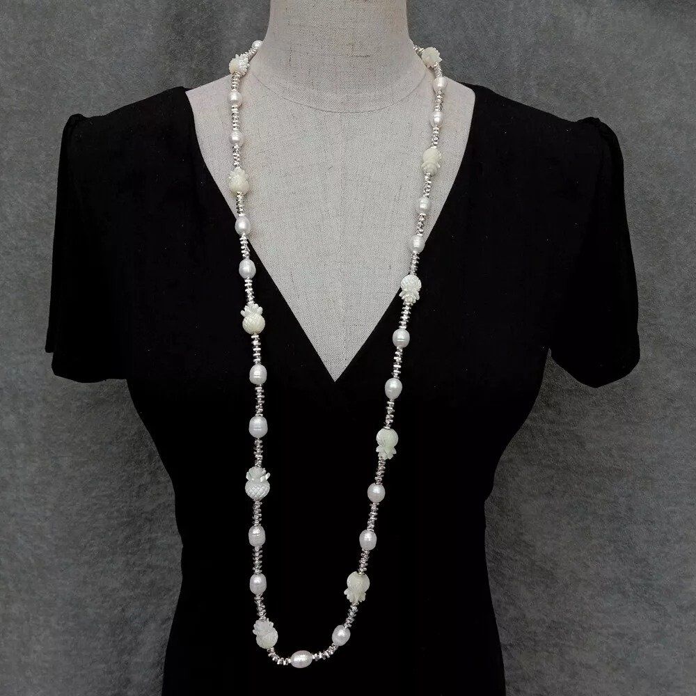 Catenine: 101 cm Blume Lua Perlenkette Echt Collier Perle Halskette – Nuovo (secondo la descrizione) da Prilly venduto da ilyria73 2