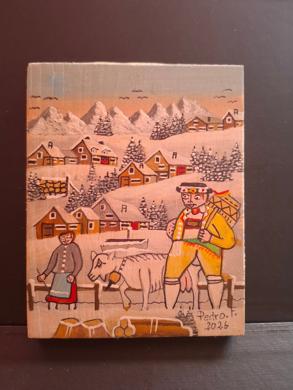 Gemälde: Naiv Winter Mini Bild **71 – Gebraucht aus Zürich von Soragno50