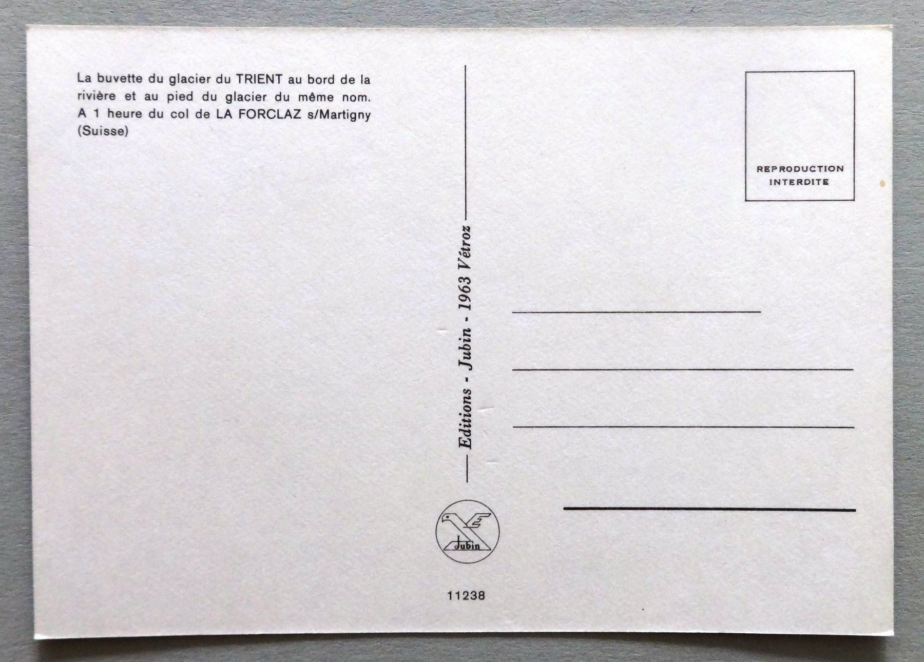 Cartes postales: Trient, la buvette du glacier – D'occasion à Fétigny par Billy2miny 1