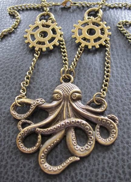 Sonstiger Schmuck: Steampunk Octopus Kraken Halskette – Neu (gemäss Beschreibung) aus Schwanden GL von UHRKNALL 1