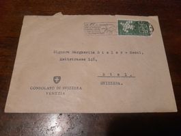 Lettre consulat Suisse Venise rare collection 24.10.61