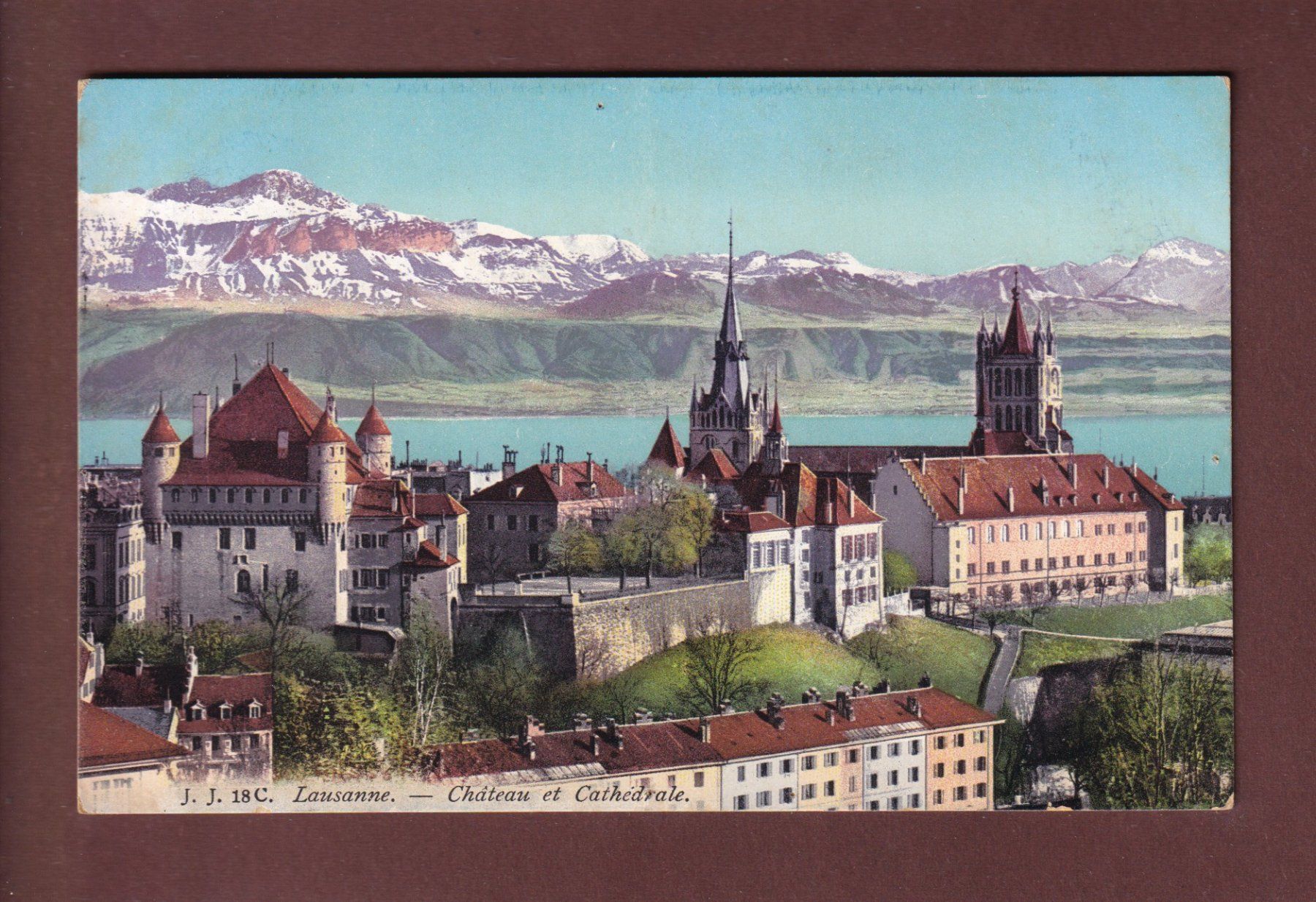 Cartoline postali: LAUSANNE - Château et Cathédrale - 1911 – Usato da Pully venduto da nicecards