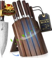 Küchenmesser Set 7-teilig Karbonstahl mit Magnetblock