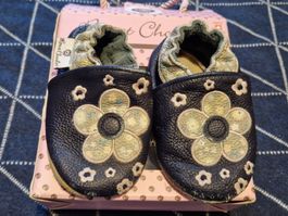 Rose & Chocolat Baby Leder Finkli Blume 6-12 Monate