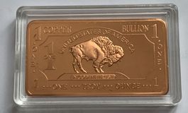 1 UNZE KUPFERBARREN "BÜFFEL" BISON BUFFALO USA