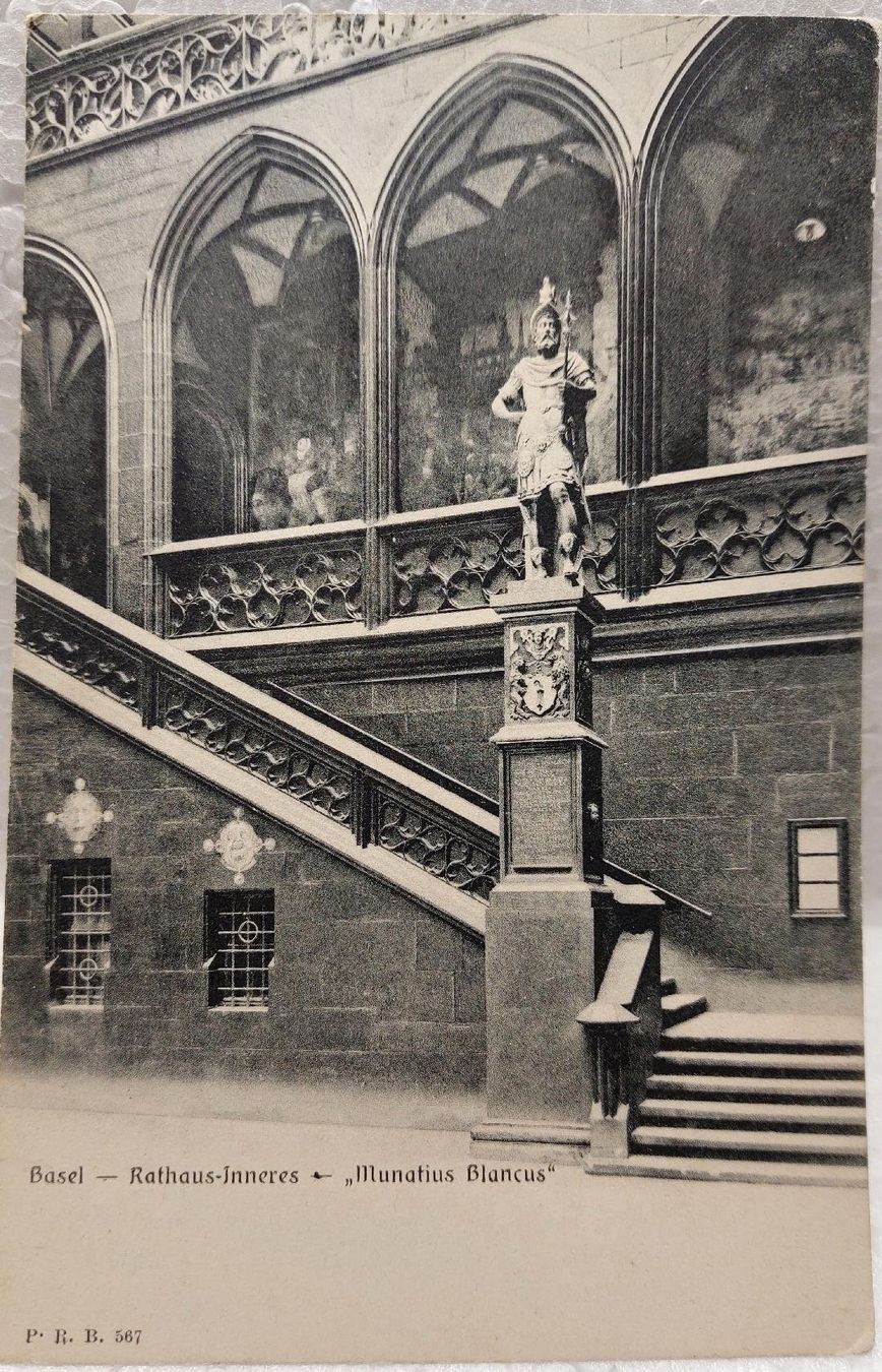 Cartoline postali: BASEL  -  Rathaus-Inneres  -  "Munatius  Blancus" – Usato da Delémont venduto da Domdom1