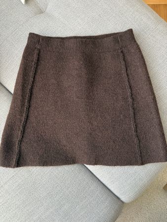 ZARA Knit Mini Skirt – Brown – Size S – Wool Blend