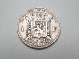 🇧🇪 Belgium 1 Franc 1880 Silver. Rare