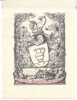Ex-libris héraldique KRÜGER, Eugenius M. Grisons.