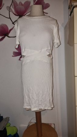 Weisses Sommerkleid Gr. S Cut-Outs figurbetont