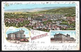 Litho Winterthur, Bahnhof, Stadthaus, Or