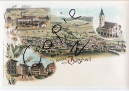 Gruss aus Bütschwil  -  (Litho-Ansicht um 1900)