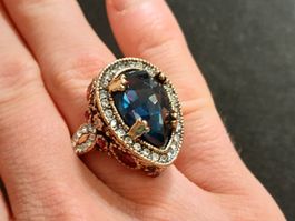 Massiver Ring, vergoldet 585, size 8 (57), 14g