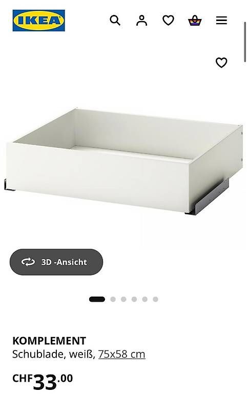 Armadi: Ikea Pax Schrank schubladen  Komplement, weiss – Usato da Rudolfstetten venduto da jasi00 1