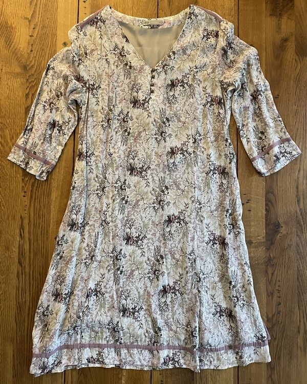 Robe Femme Taille 42 Bleue – Style évasé, Manches Courtes, Col Rond, Polyester, Neuve Avec étiquettes