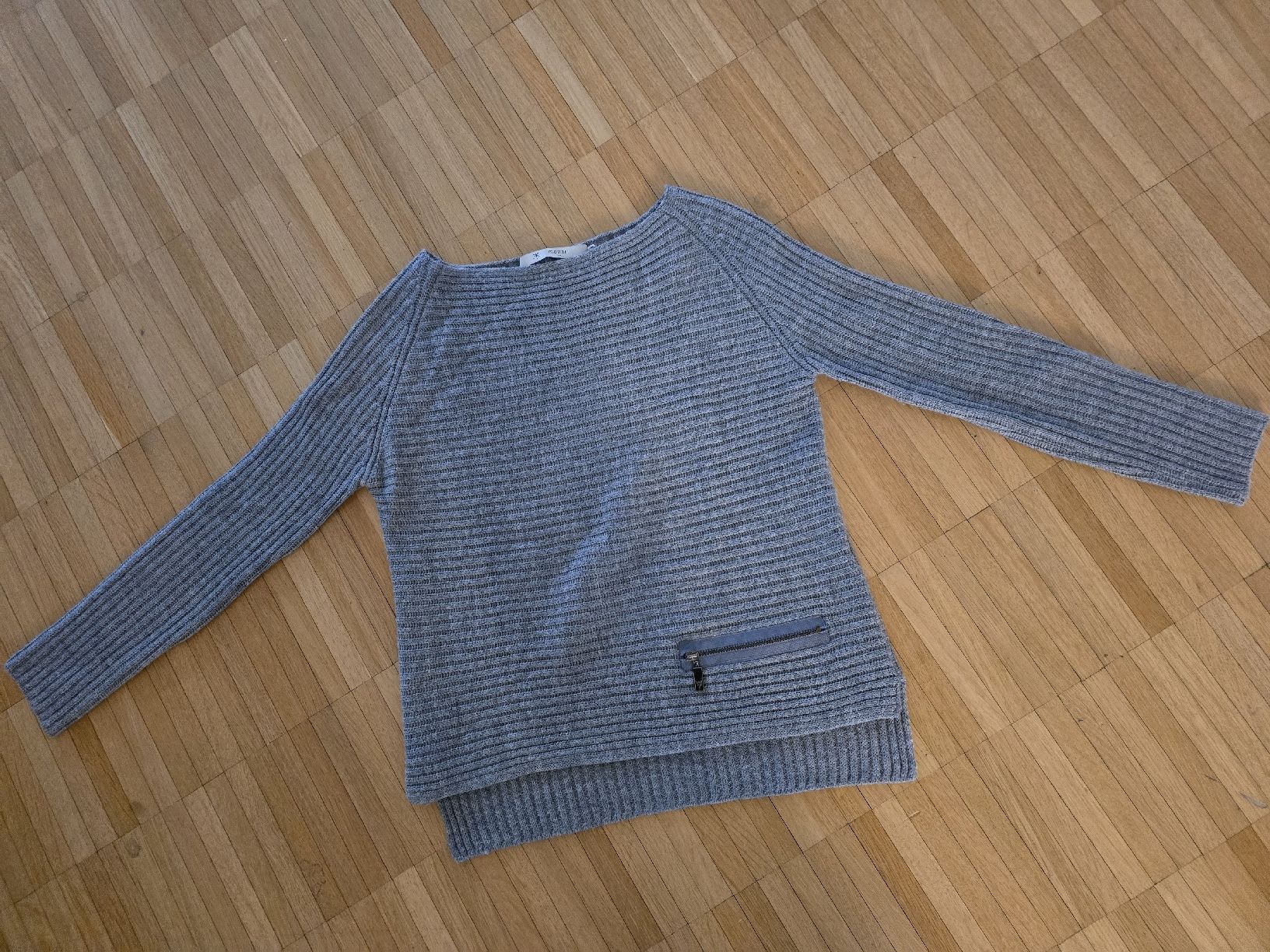 Monari Pullover & Sweatshirts: Grauer/Rosa Monari Strickpullover kuschelig warm – Gebraucht aus Laufenburg von may_r2st