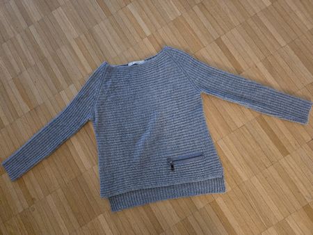 Grauer/Rosa Monari Strickpullover kuschelig warm