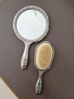 Vintage Frisierset versilbert mit Handspiegel und Bürste