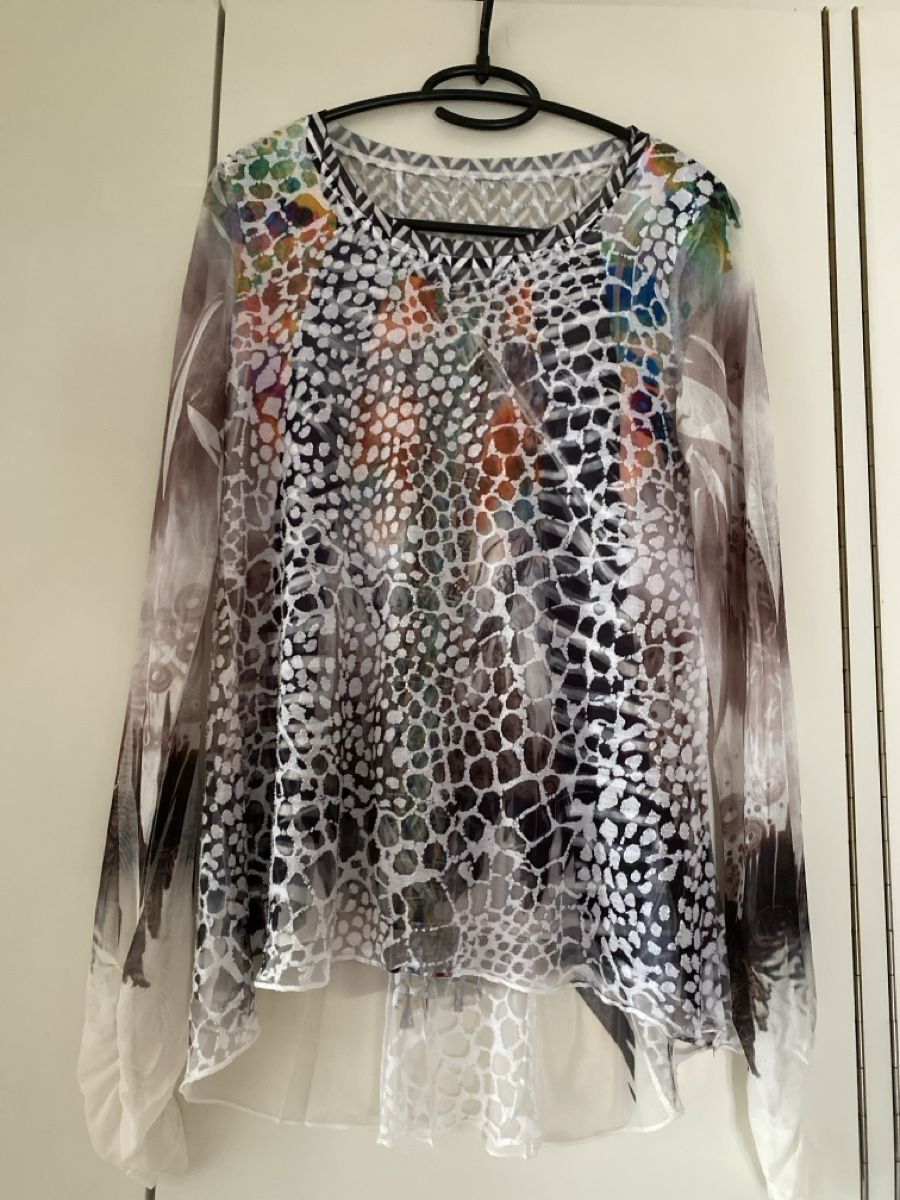Tuniken: Tunique multicolore avec volant imprimé - taille 38/M – Gebraucht aus Genève von swissjojo 1