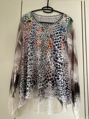 Tunique multicolore avec volant imprimé - taille 38/M