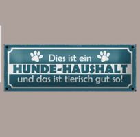 🔥 HUNDE-HAUSHALT Blechschild 💚 27x10cm OVP 🔥