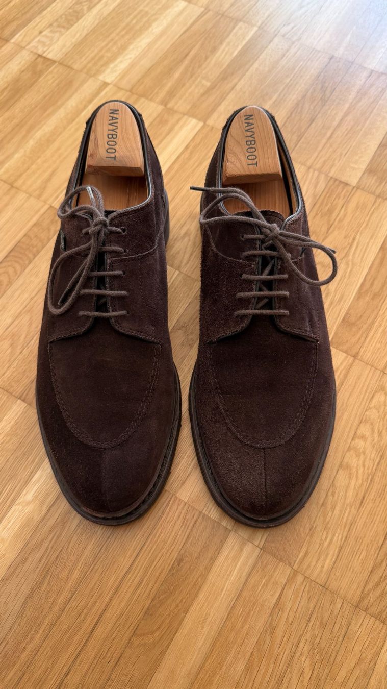 Paraboot Scarpe da uomo: Paraboot Avignon - Dark brown Suede 7.5 – Usato da Zürich venduto da Yuriae
