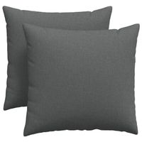 Coussins de canapé 2 pc tissu Gris foncé 45 x 45 cm