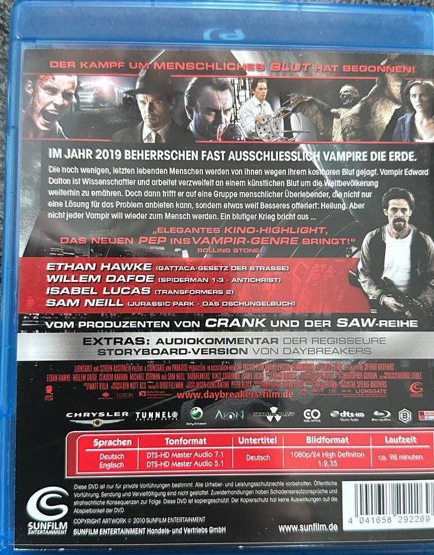Tutti i DVDs: Daybreakers - Blu-Ray - Ethan Hawke - Top Zustand! – Usato da Beringen venduto da Mantafisch1 1