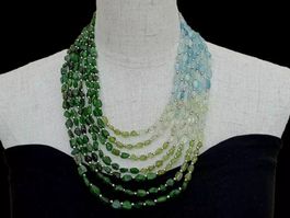 Aquamarin Peridot Halskette Echt Collier Aigue-marine vrai