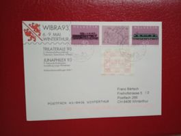 Sonderbrief Wibra 1993 in Winterthur mit ATM Marke