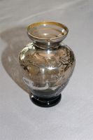 Muranovase rauchfarben mit Echtsilberauflage