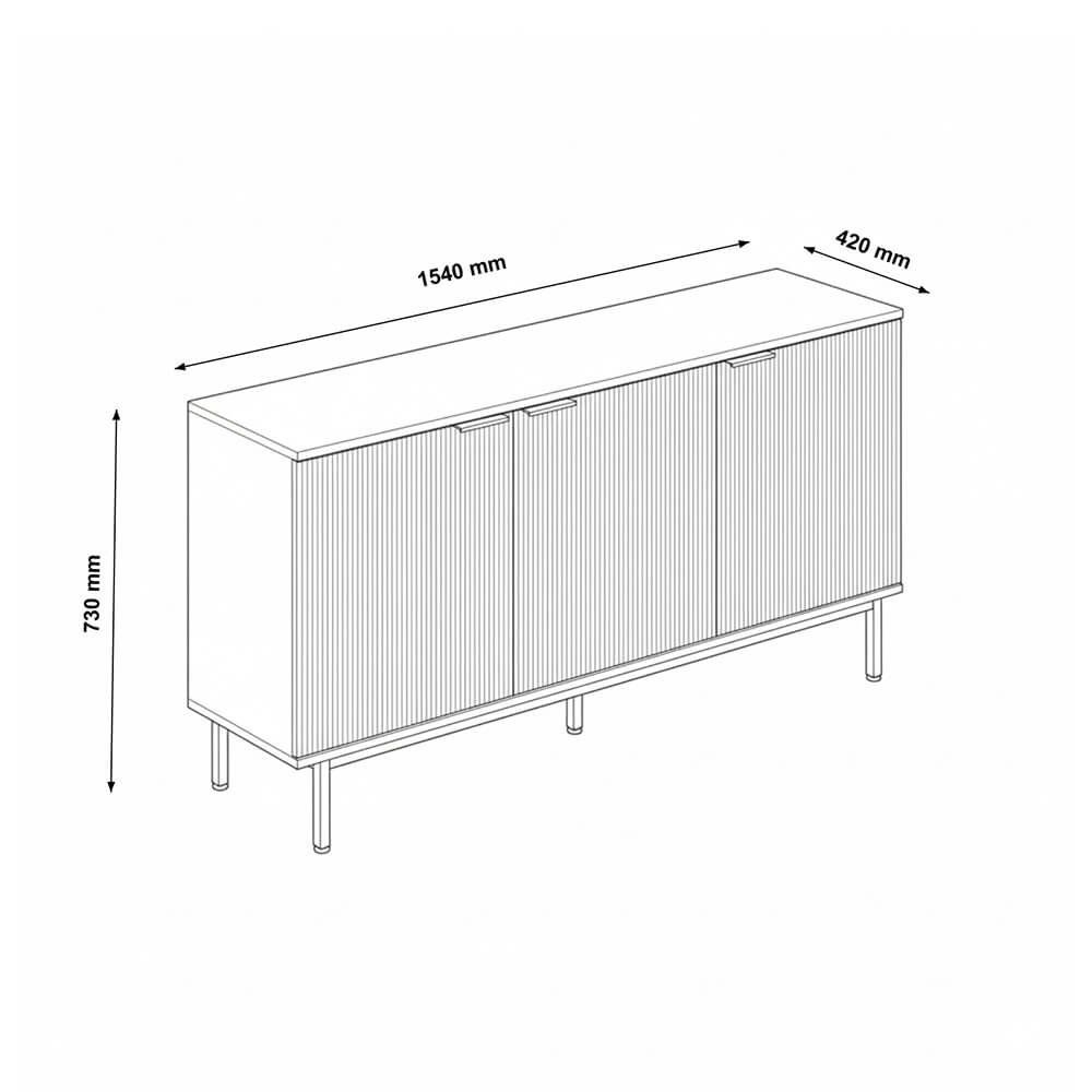 Cassettiere: Sideboard 154x42x73cm NALA - Weiss – Nuovo e nell'imballaggio originale da Wallenwil venduto da toesstal-vertrieb 9