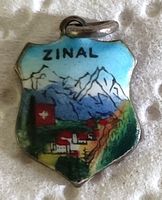 Anhänger Vintage Zinal Silber Pendentif émaillé Ciondolo