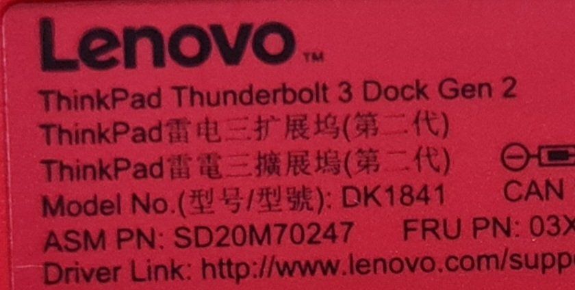 Lenovo Docking station: Thinkpad Thunderbolt 3 Dockingstation Gen 2 – D'occasion à zürich par R-N-J 3
