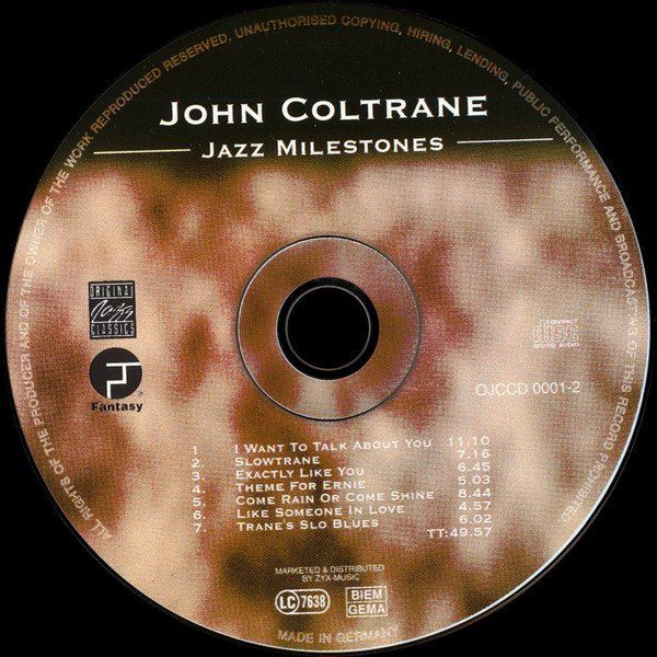 CDs: John Coltrane JAZZ MILESTONES CD neu ovp – D'occasion à Kandergrund par Sososo 3