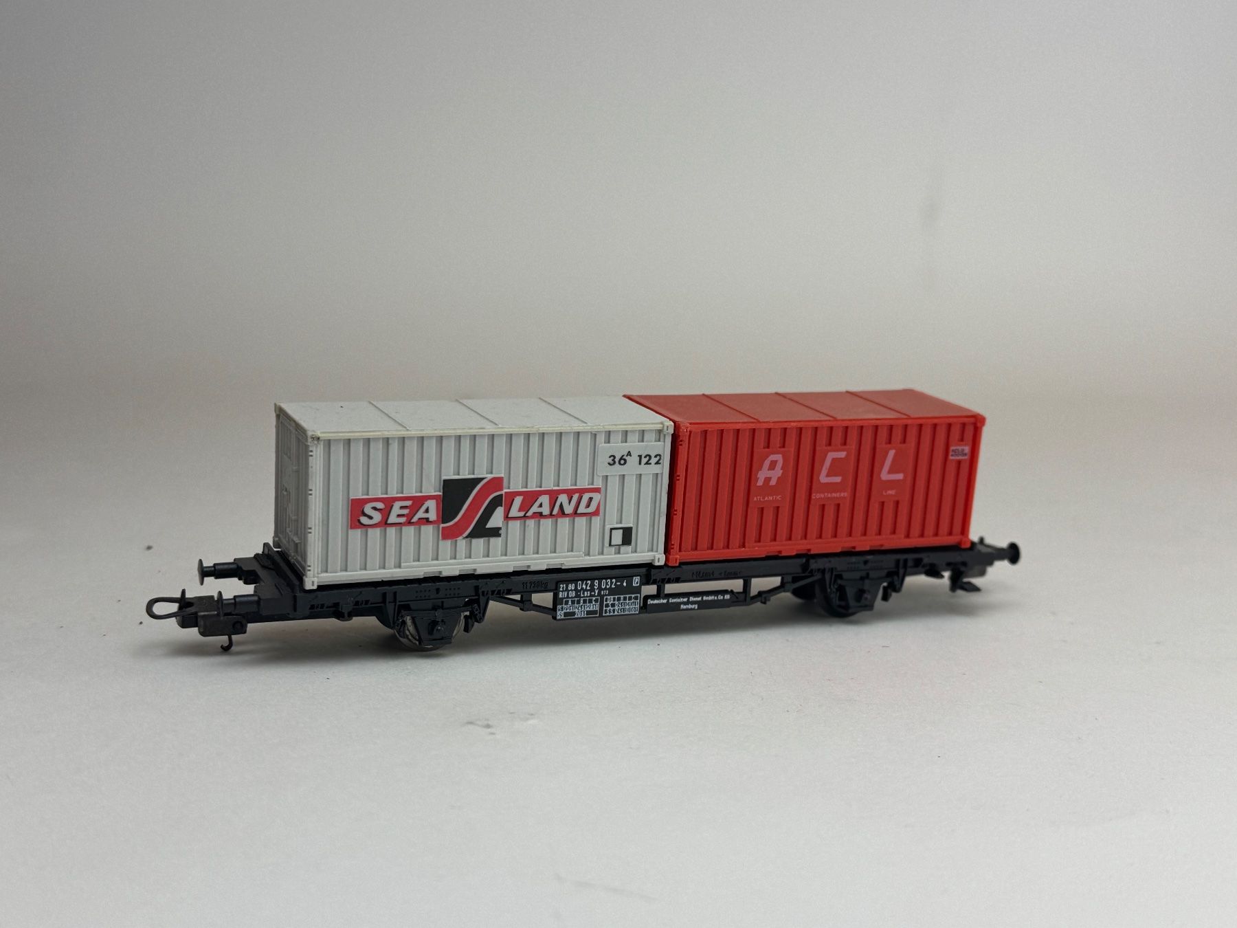 Lima Modellini di ferrovie: HR- Lima Containertragwagen Sealand/ACL – Usato da Elm venduto da Wikmtz