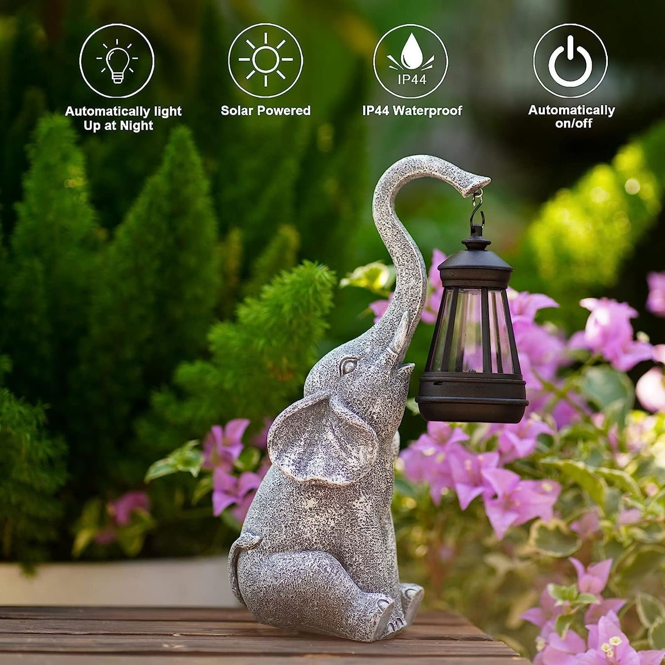 Lanterne: Elefanten Deko mit Solar Laterne Gartenfiguren – Nuovo e nell'imballaggio originale da Nuglar venduto da SaleRitter 2