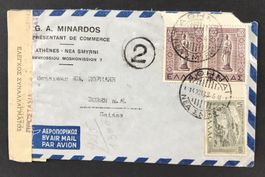 ANTIKER BRIEF GRICHENKAND 1948 GEÖFFNET DURCH