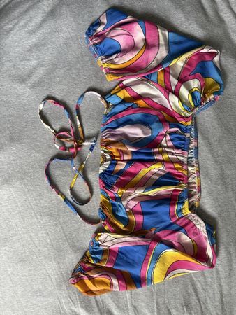 Bunte Sommerbluse mit Muster, Grösse 18, Marke Fratelli Modd