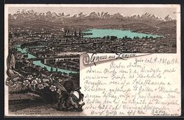 Litho Zürich, Gesamtansicht mit See und