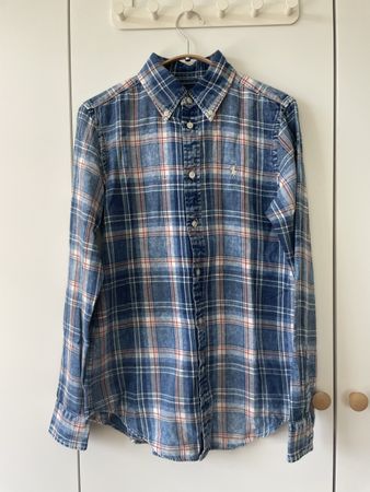 Ralph Lauren Hemd Flanell Karo Blau/Rot – Gr. S (Classic Fit