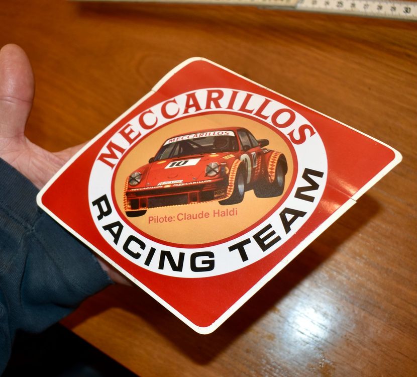 VINTAGE Sticker/Kleber MECARRILLOS racing team PORSCHE