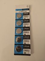 5 Stück Lithium Knopfzellen CR2032 3V - Neu & Original