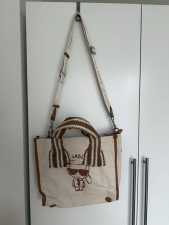 Karl Lagerfeld Tasche in beige aus Stoff