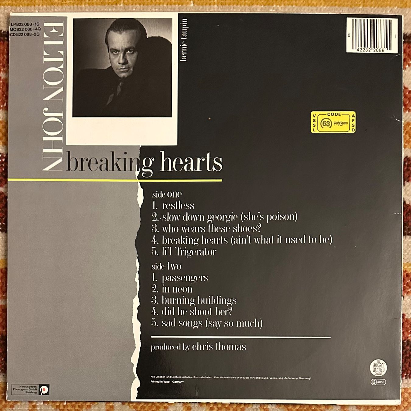 Dischi in vinile: LP - Elton John - Breaking Hearts – Usato da Breganzona venduto da Onairda75 1