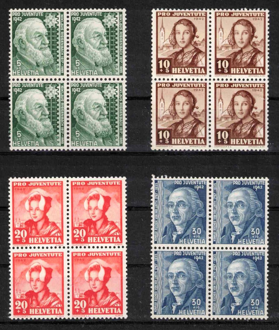 Tutti i francobolli: Pro Juventute 1942 im 4er-Block, postfrisch ** – Nuovo (secondo la descrizione) da Nuglar venduto da Stamp88