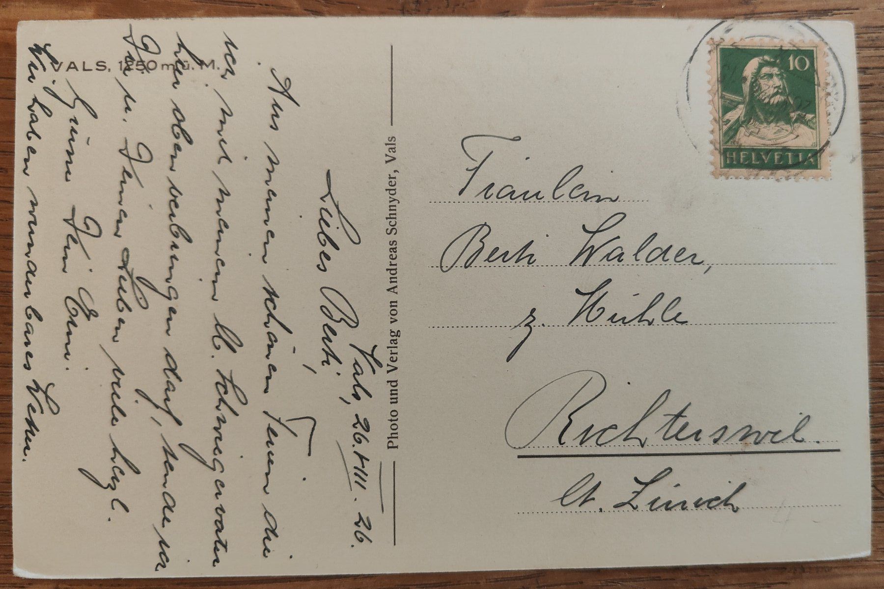 Cartoline postali: Vals um 1925 – Usato da St. Erhard venduto da Chaeferli6 1
