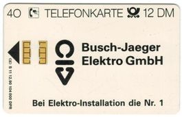 Telefonkarte Deutschland S-11, 12.1990 Elektro Jaeger
