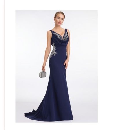 Elegantes Abendkleid, dunkelblau, Grösse 40/42, neuwertig