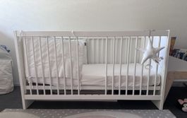 Kinderbett PAIDI, weiss, 70 × 140 cm